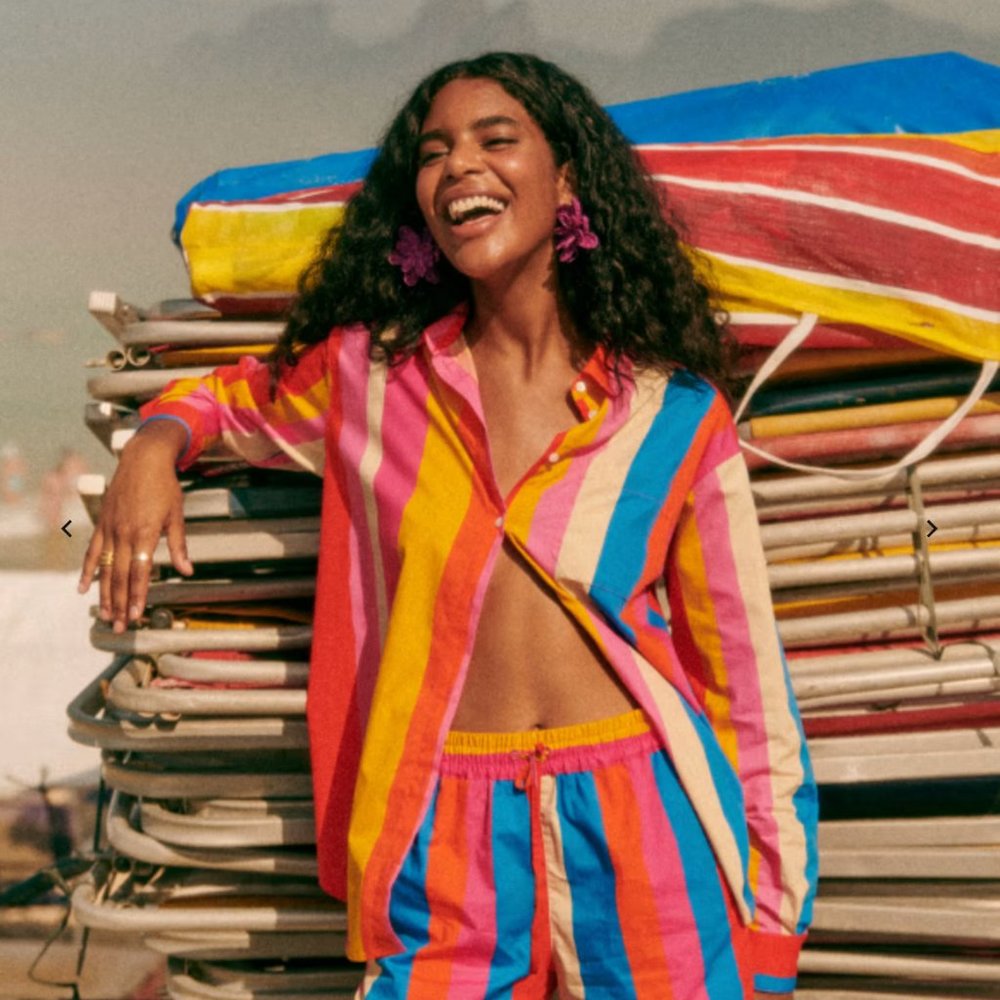 Sézane x Farm Rio Max Shirt in Listra Carioca Size 36/US 4